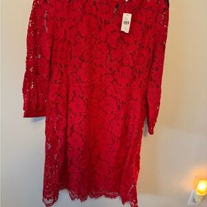 Elegant Red Lace Dress